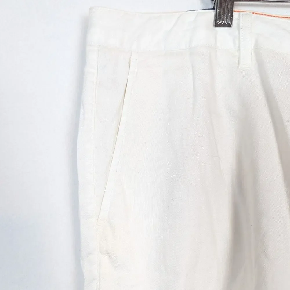 NWT Faherty White Cotton Linen Blend Tradewinds 7.5